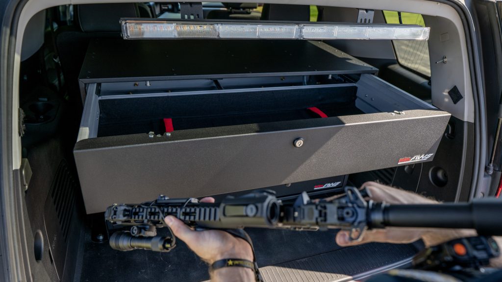 Custom weapons lockers from Estes AWS for law enforcement.